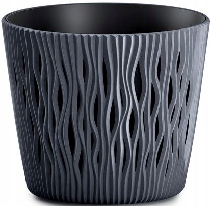 

Doniczka Osłonka Kwiaty Sandy Roud Antracyt 22CM