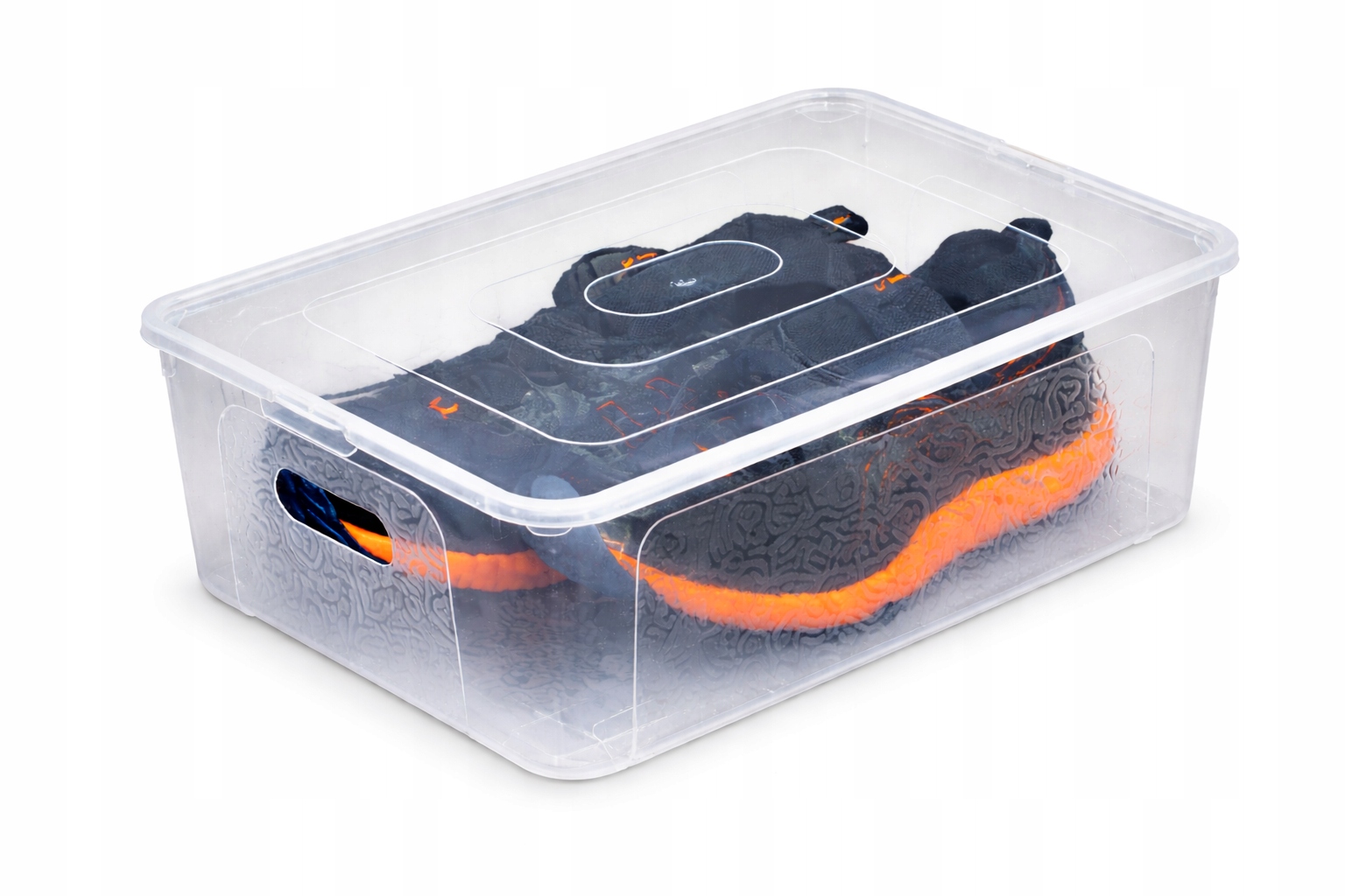 Plastikowy pojemnik zamykany na buty 11l box z pokrywą praktyczny do szafy