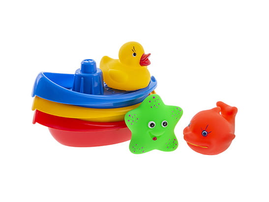 TULLO ZABAWKA ŁÓDECZKI DO KĄPIELI ZE ZWIERZĄTKAMI 123