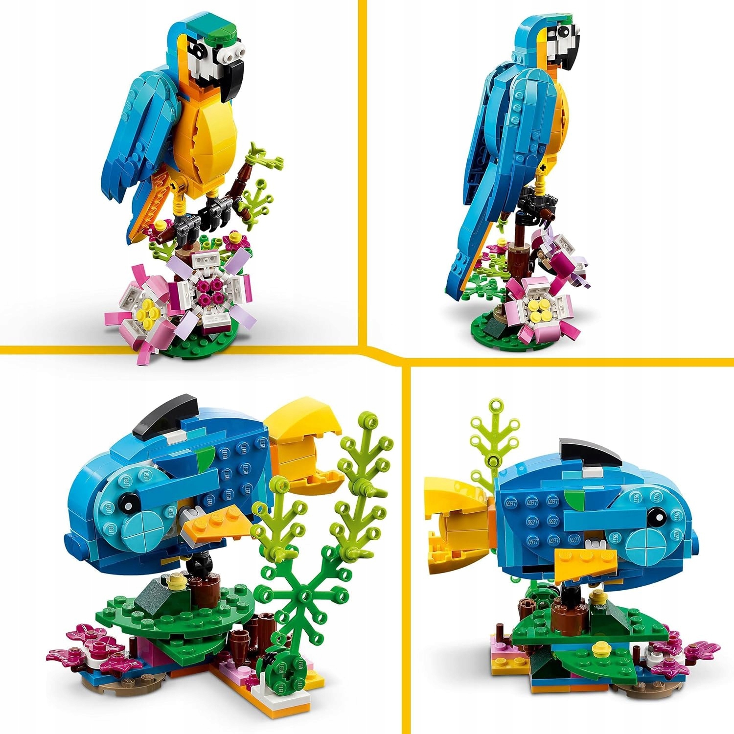 2x Zestaw LEGO | Papuga | Żaba | Ryba | Panda | Wieloryb | Pingwin Marka LEGO