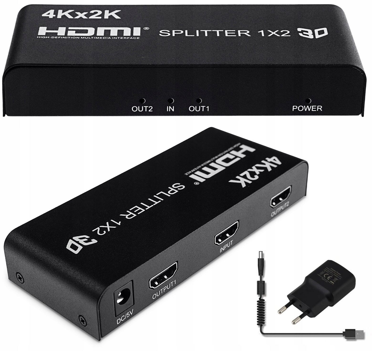 Rozgałęźnik HDMI 2.0 1/2 Splitter 1x2 TV Rozdzielacz Sygnału HD 4K HDR 60Hz