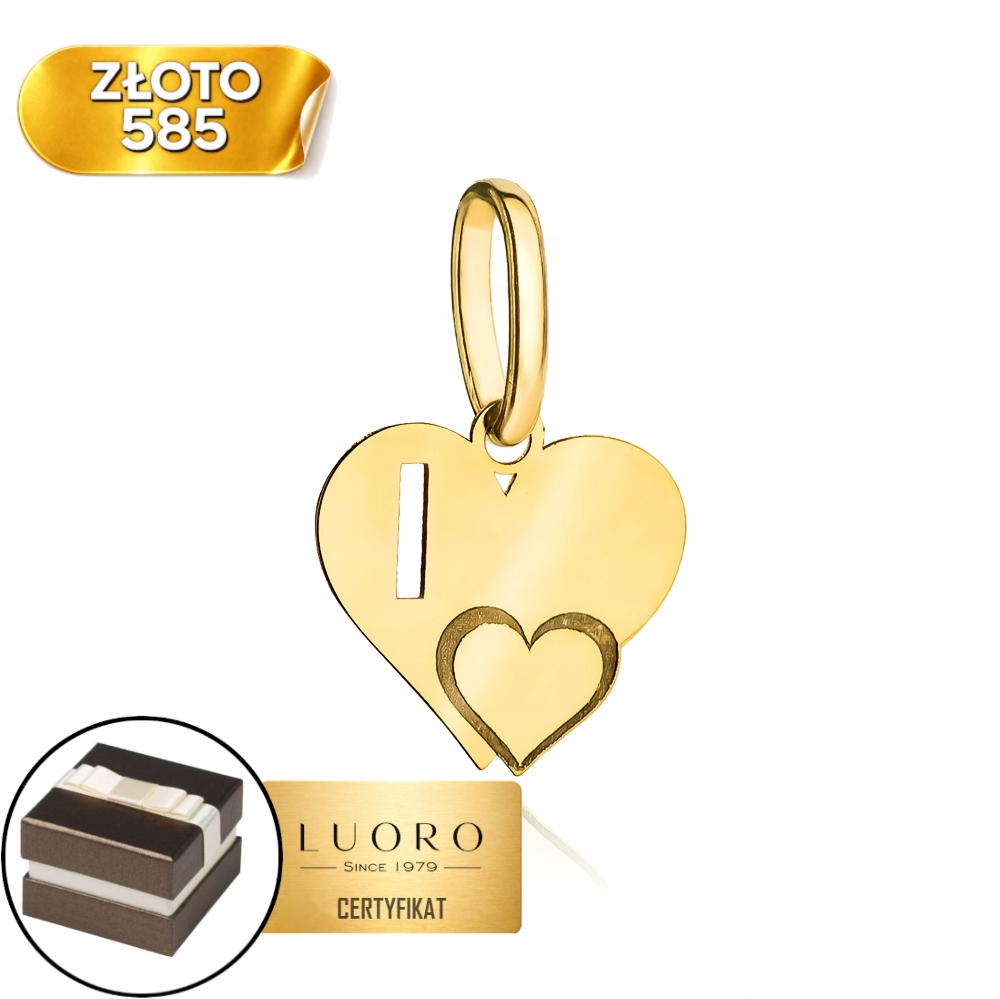 Přívěsek Zlatý 585 14K Písmenko A Srdce 15 MM Elegantní Jemný