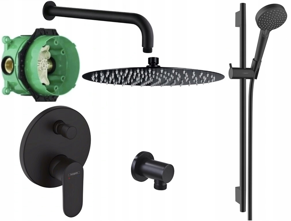 

Hansgrohe bateria zestaw podtynkowy czarny Mat -30
