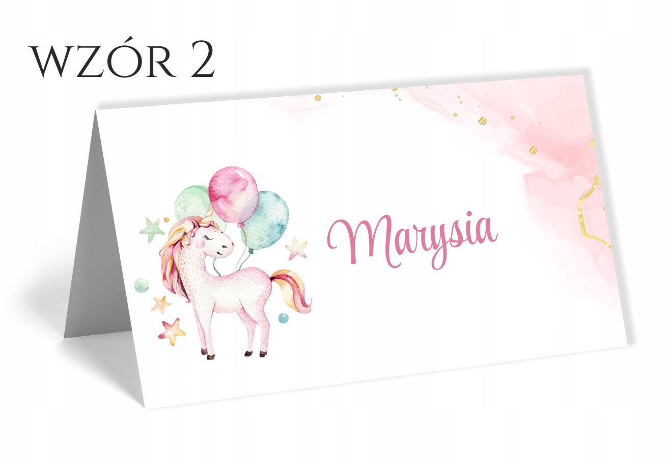 Winietki na stół URODZINY personalizacja 10 wzorów Kolor dominujący wielokolorowy