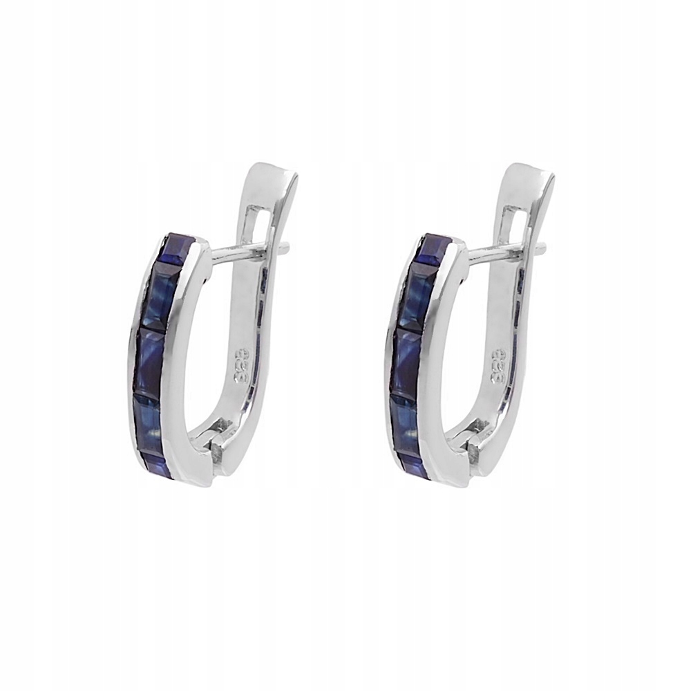 Stříbrné náušnice Ag 925 Blue Sapphire 3136-E-BS-WP