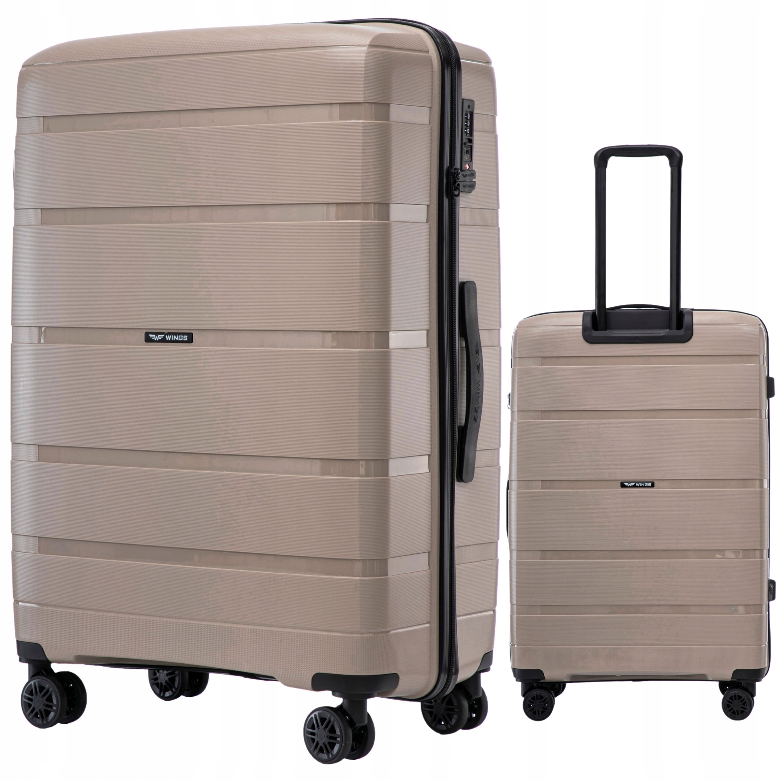 Velká béžová Kufrová Taška Wings na 4 kolečkách s Tsa zámkem