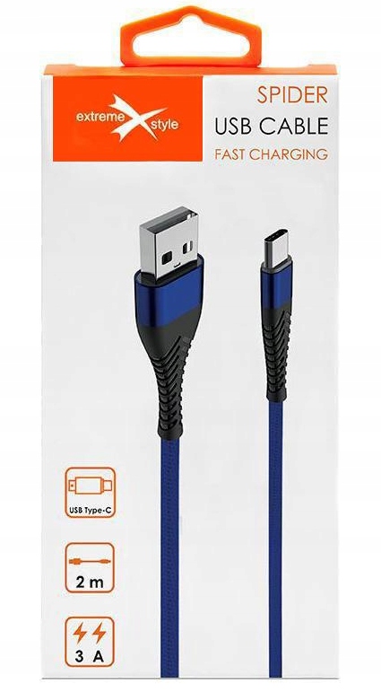 

Kabel Spider Usb Type-C 2m niebieski