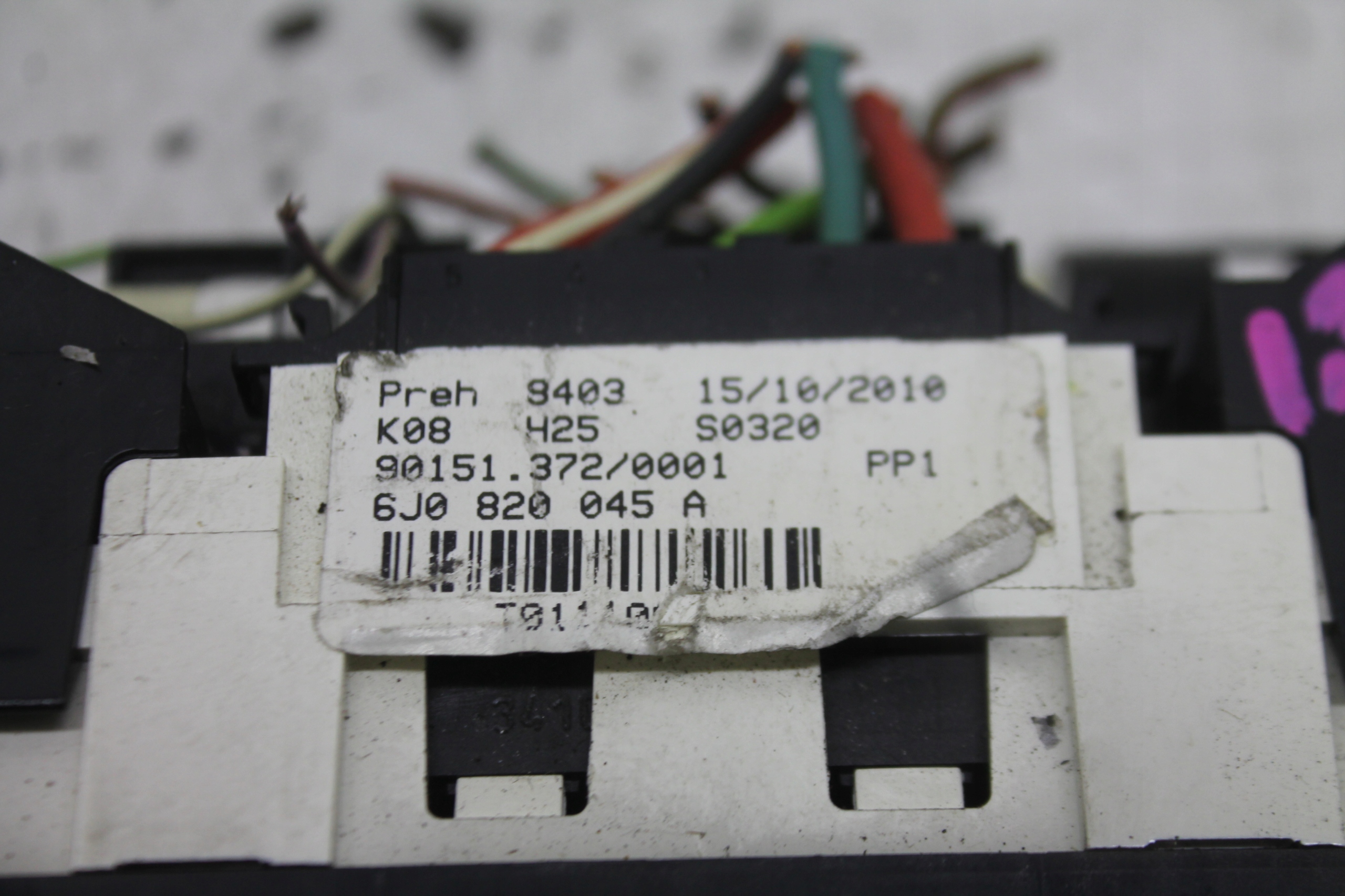 control panel air conditioning devices of the air conditioning 6J0820045A SEAT