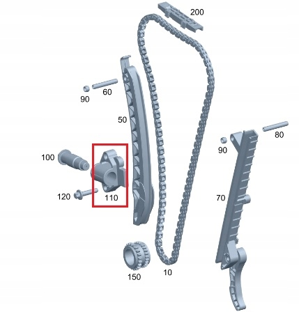 MERCEDES M133 M260 M264 M270 M274 Uchwyt napinacza rozrzadu Stan opakowania oryginalne