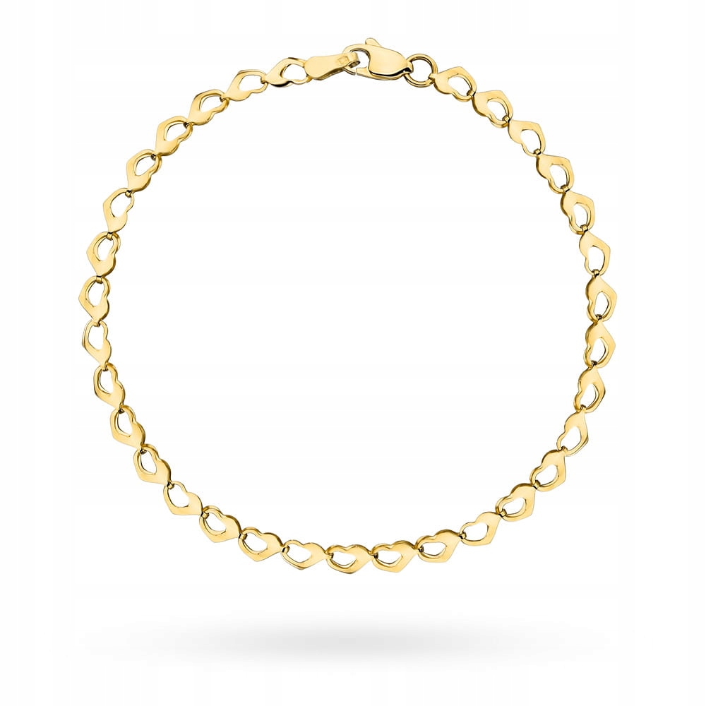 Zlatý náramek 585 z kolekce „simple Fantasy Hearts“ jako dárek 14k