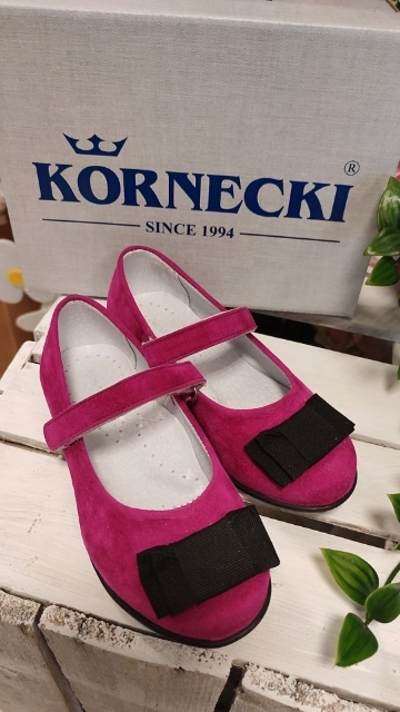 BALERINY BALERINKI WKŁ.SKÓRZANA RZEPY KORNECKI 32 Długość wkładki wew. 20.9 cm