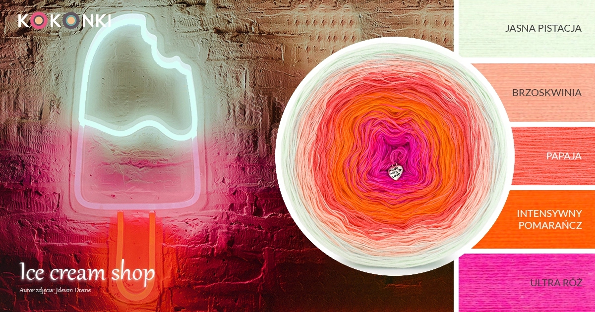 Příze Kokonek Classic B193 Ice cream shop 1500 m Bavlna Akryl