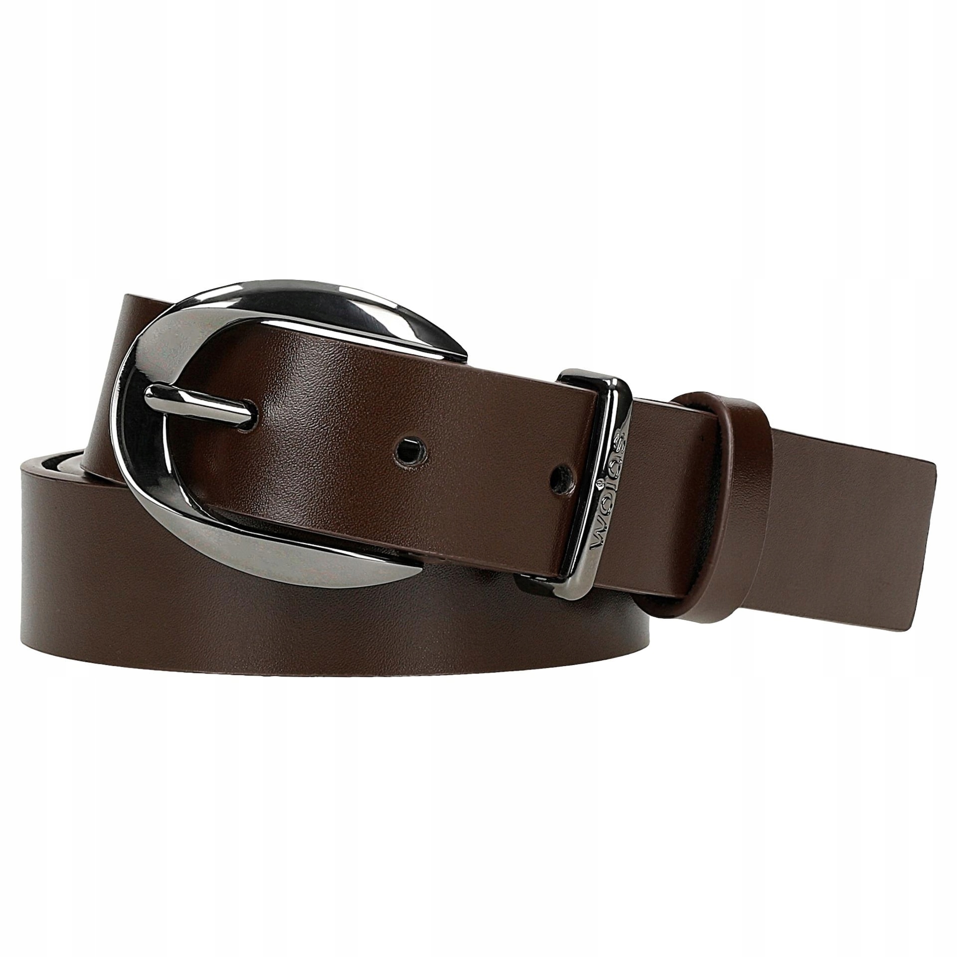 Bordowy pasek damski ze skóry licowej r. 100