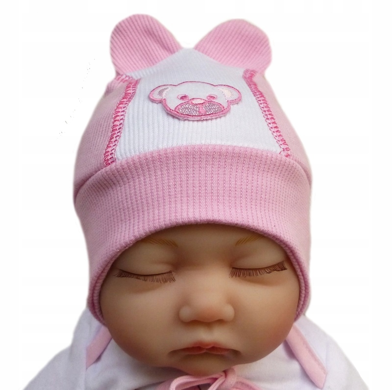 

Czapka wiązana Niemowlęca wiosna jesień 38-40 Miś