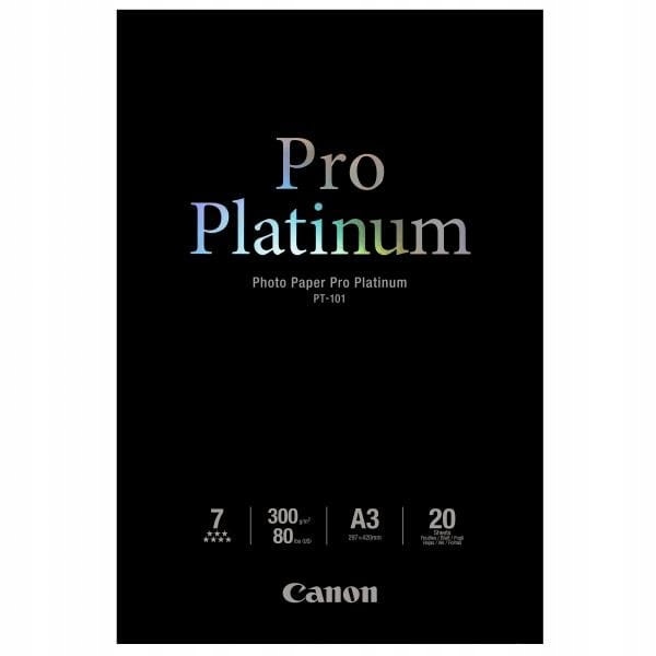 Canon Photo Paper Pro Platinu, fotopapír, lesklý, bílý, A3, 300 g/m2, 20