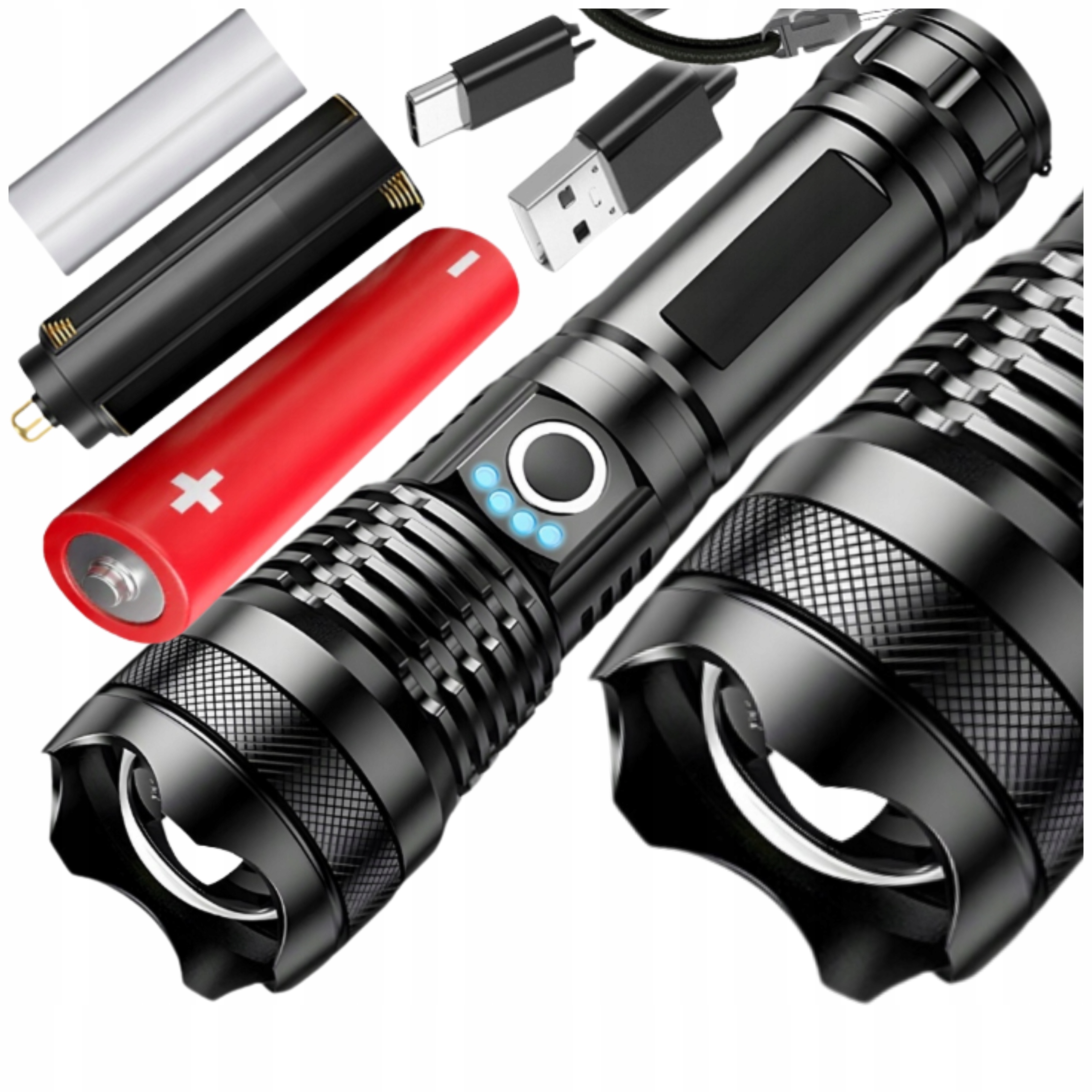 Latarka Taktyczna Mocna Led Akumulatorowa Zoom Survivalowa 5000lm