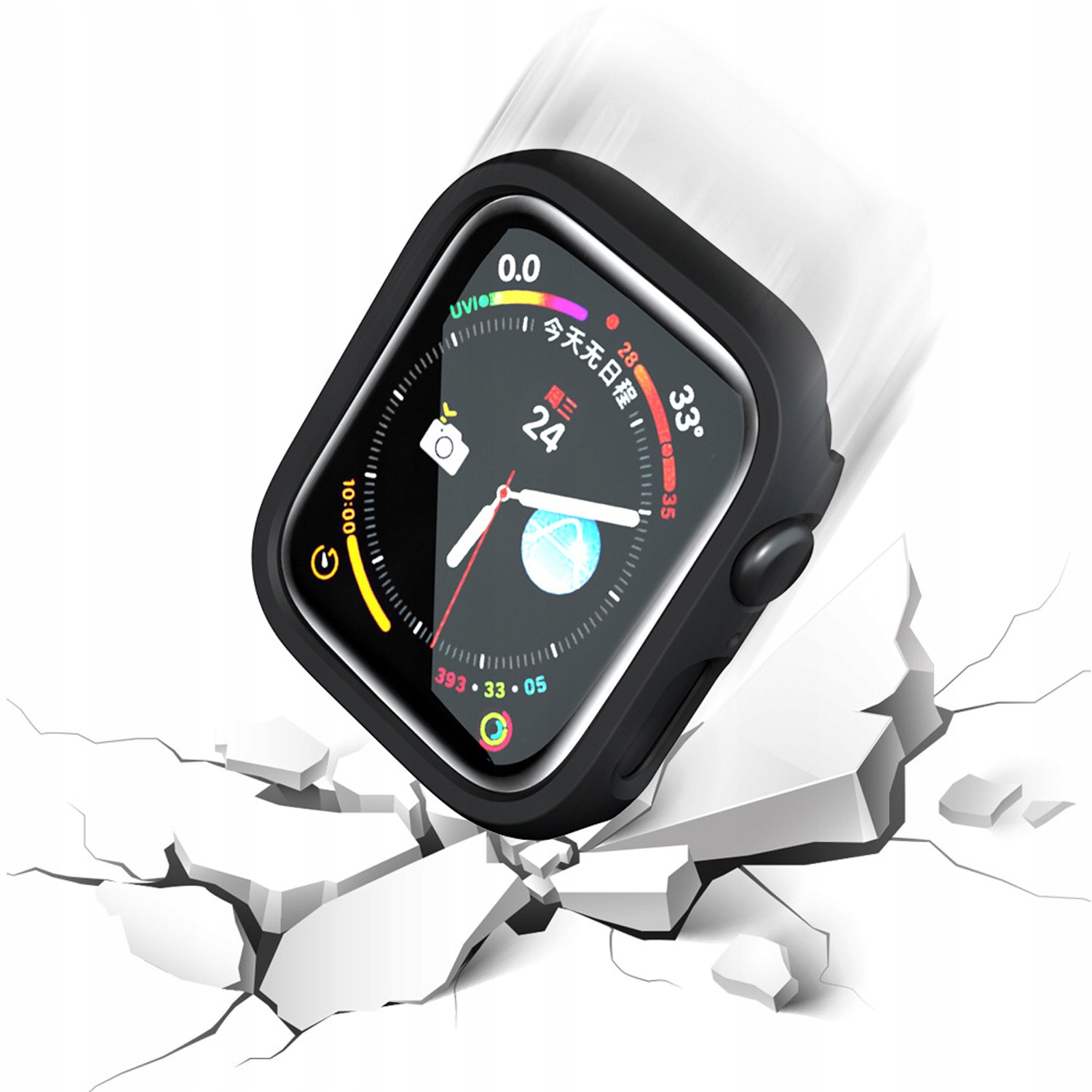 WYTRZYMAŁE ETUI OCHRONNE NA APPLE WATCH 7 8 9 ( 45 MM ) CZARNY Marka Inna