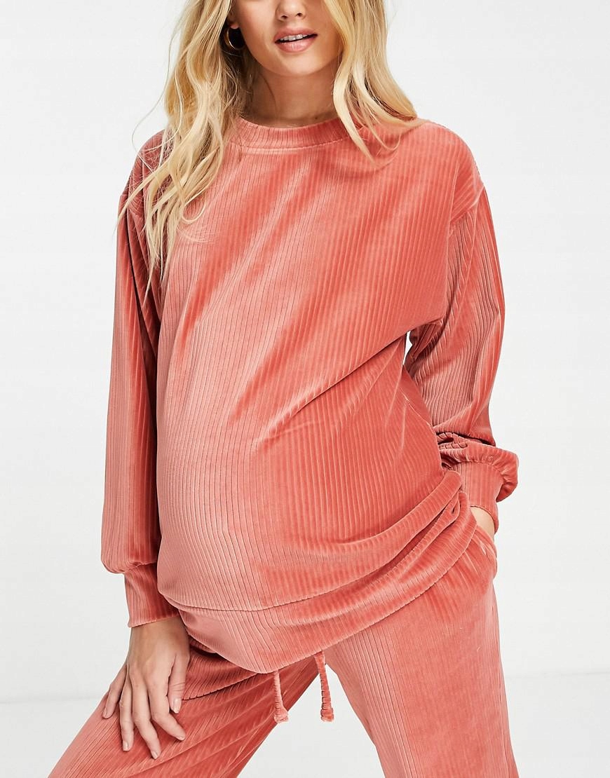 C7A213 RÓŻOWE WELUROWE SPODNIE CIĄŻOWE ASOS M Marka Asos