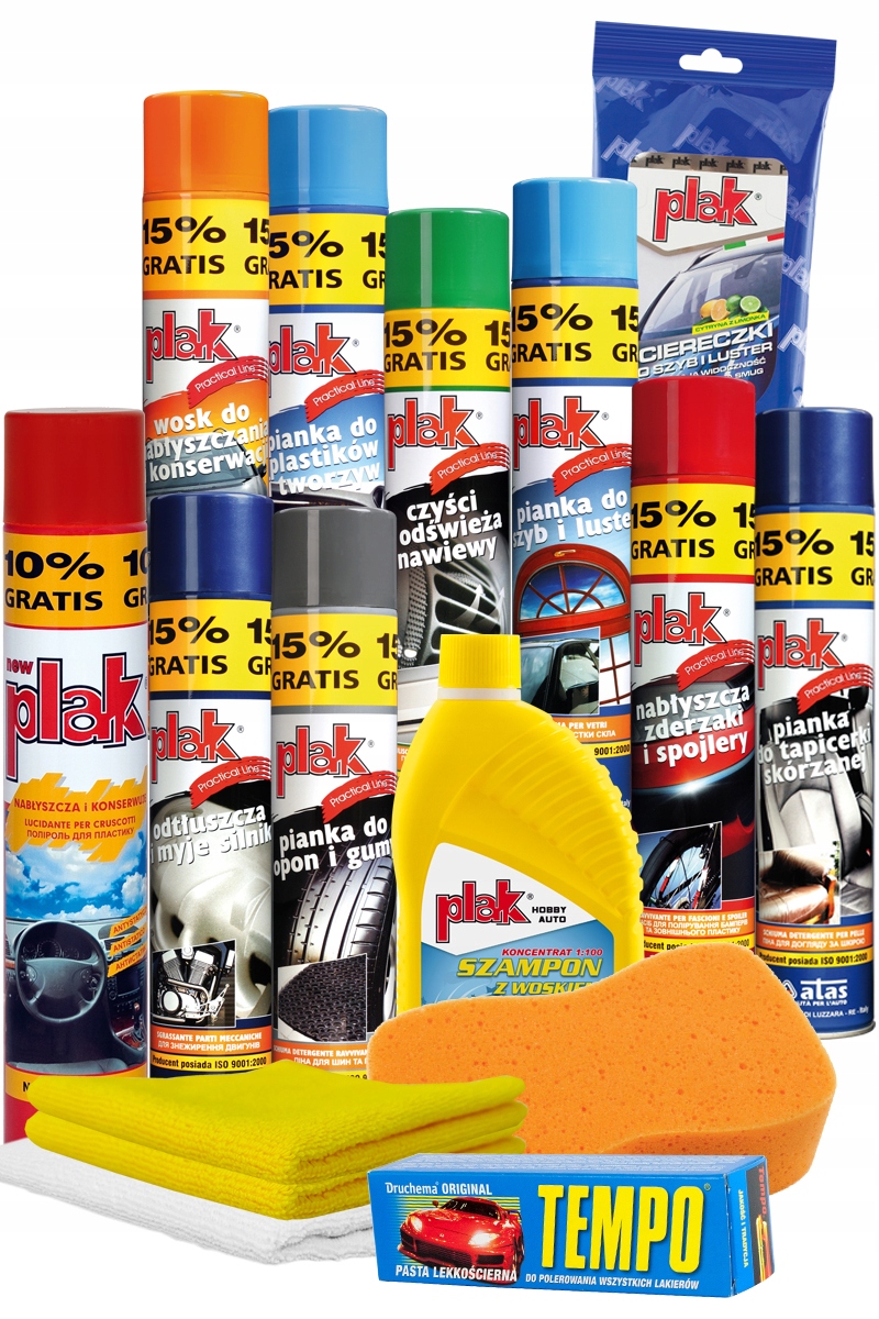 Plak Kosmetika Do Auta Velký Set Kůže Bonus