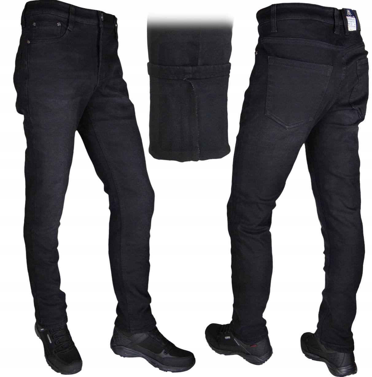 

Spodnie Jeans Ocieplane Rozciągliwe Antracyt W 33