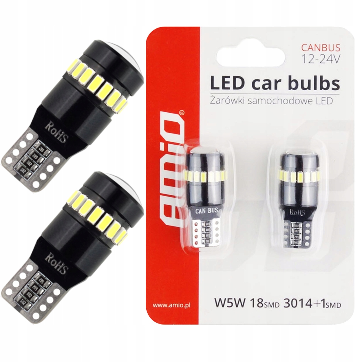 

2x Żarówka Led W5W z Canbus soczewka Biała Mocna