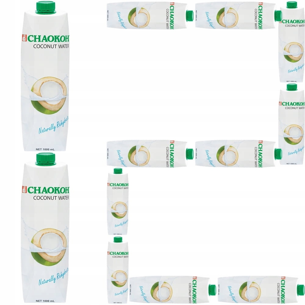 12 x Zdravá Kokosová voda z kokosu Přírodní zavlažování 1000 ml 1 litr Chaokoh
