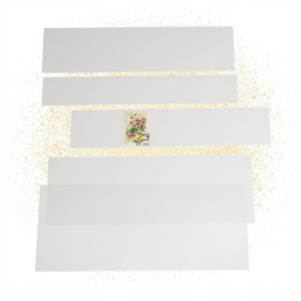 Hawidy na známky 500 proužků různých velikostí průhledné Hawid