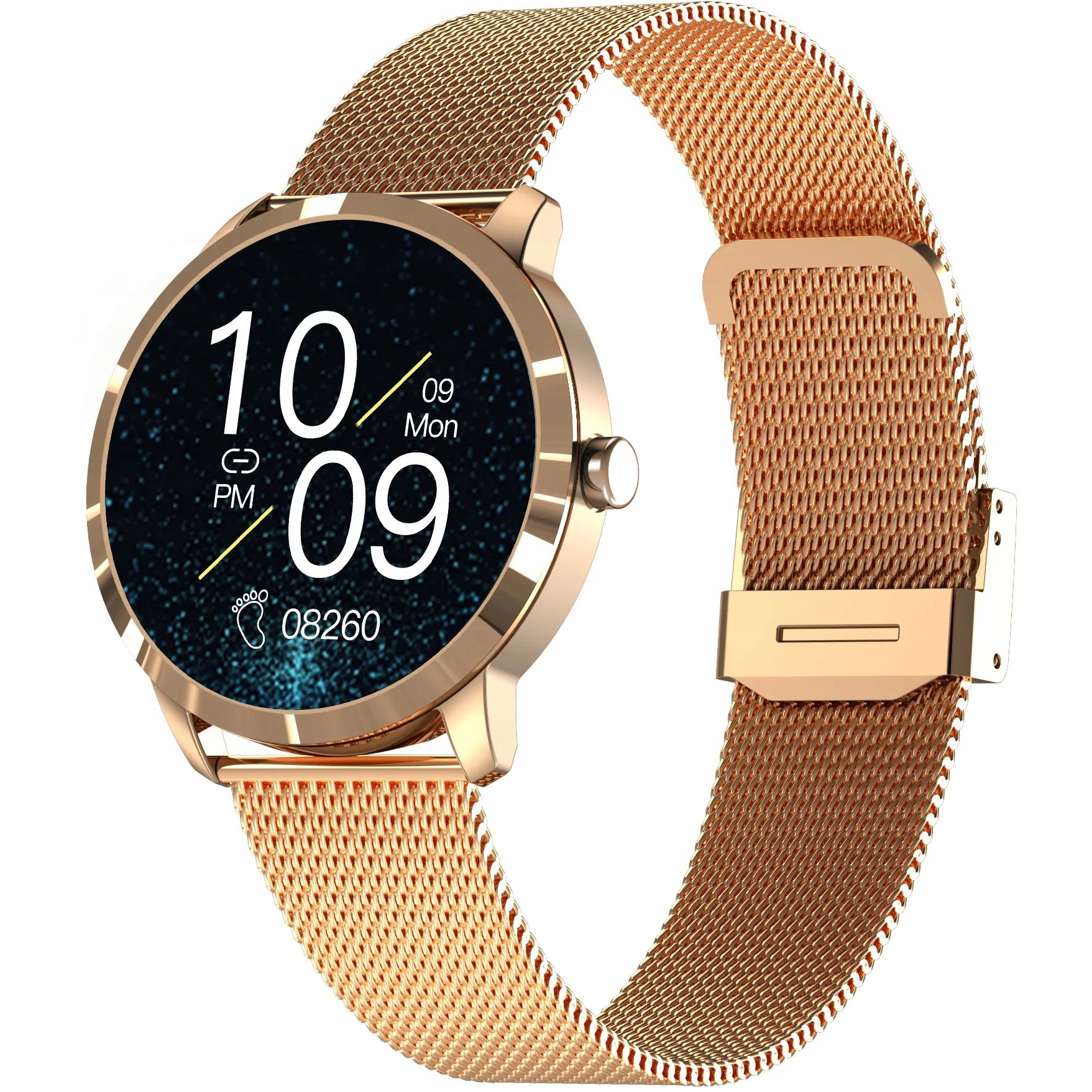 ZEGAREK DAMSKI SMARTWATCH WODOODPORNY MENU PL Materiał paska stal