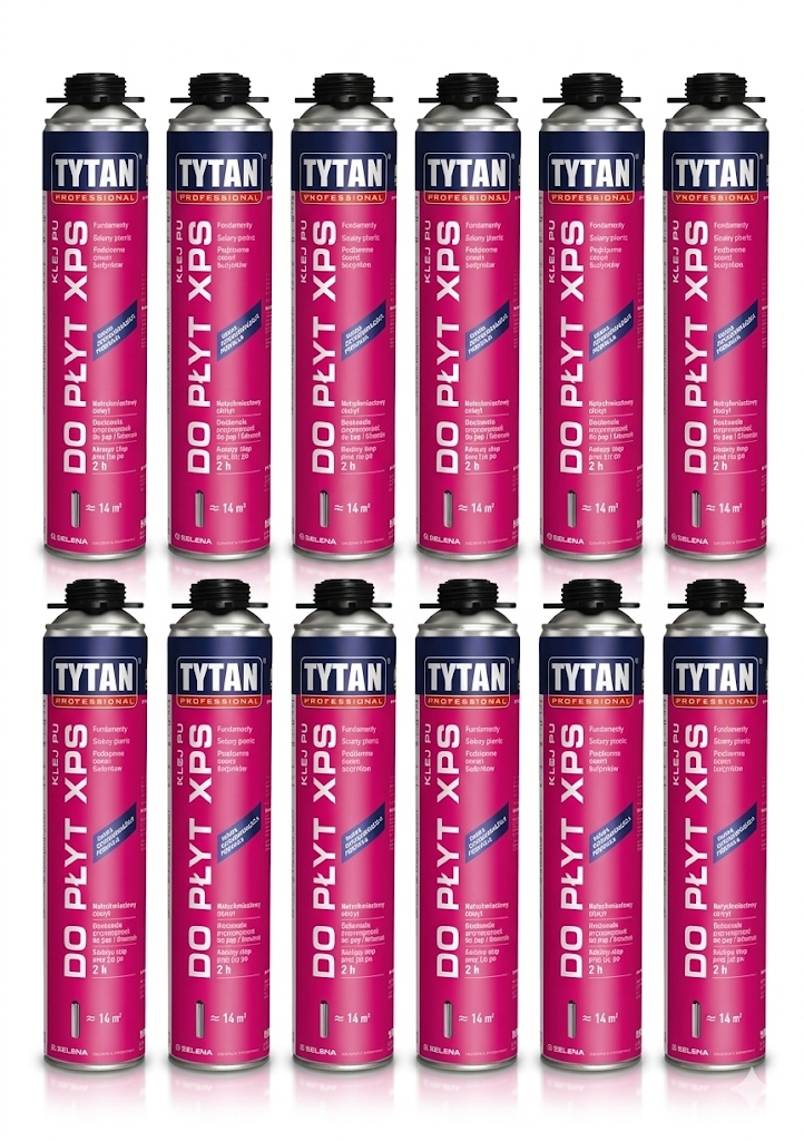 Klej Pu do styropianu płyt Xps Tytan Professional 750 ml fundamenty fasada