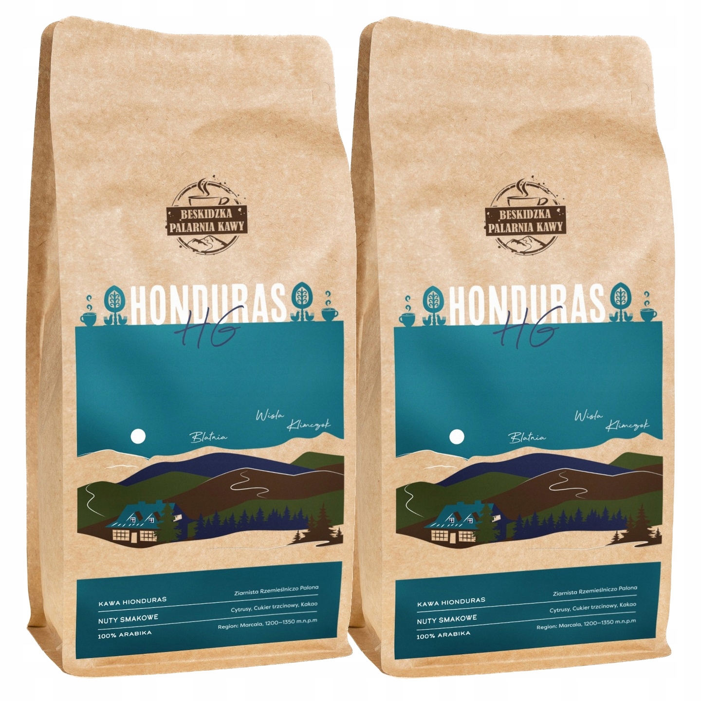 Levně Čerstvě Pražená Mletá Káva Honduras Hg 2x 1 kg 100% Arabica Speciality