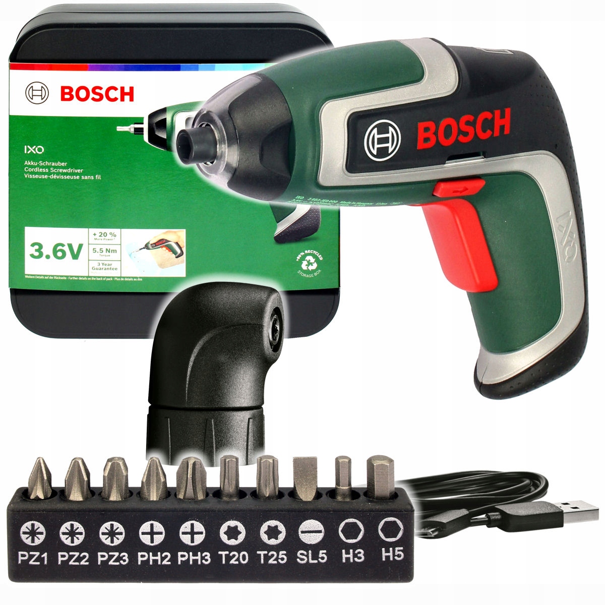 

Wkrętarka Ixo 7 Bosch 10 Bitów Adapter Kątowy