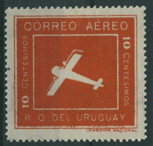 Uruguay 10 centimos - Samolot , Correo Aereo