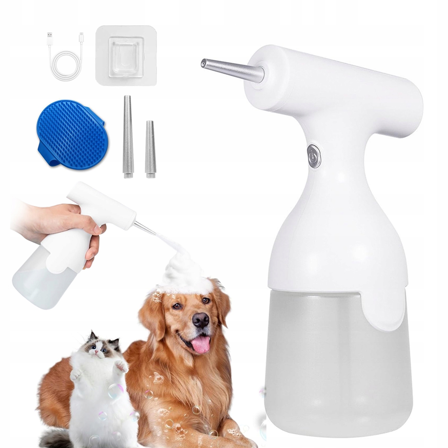 Levně Moderní Dávkovač Na Mytí S Tichým Motorem 350 ML Pro Psa, Kočku
