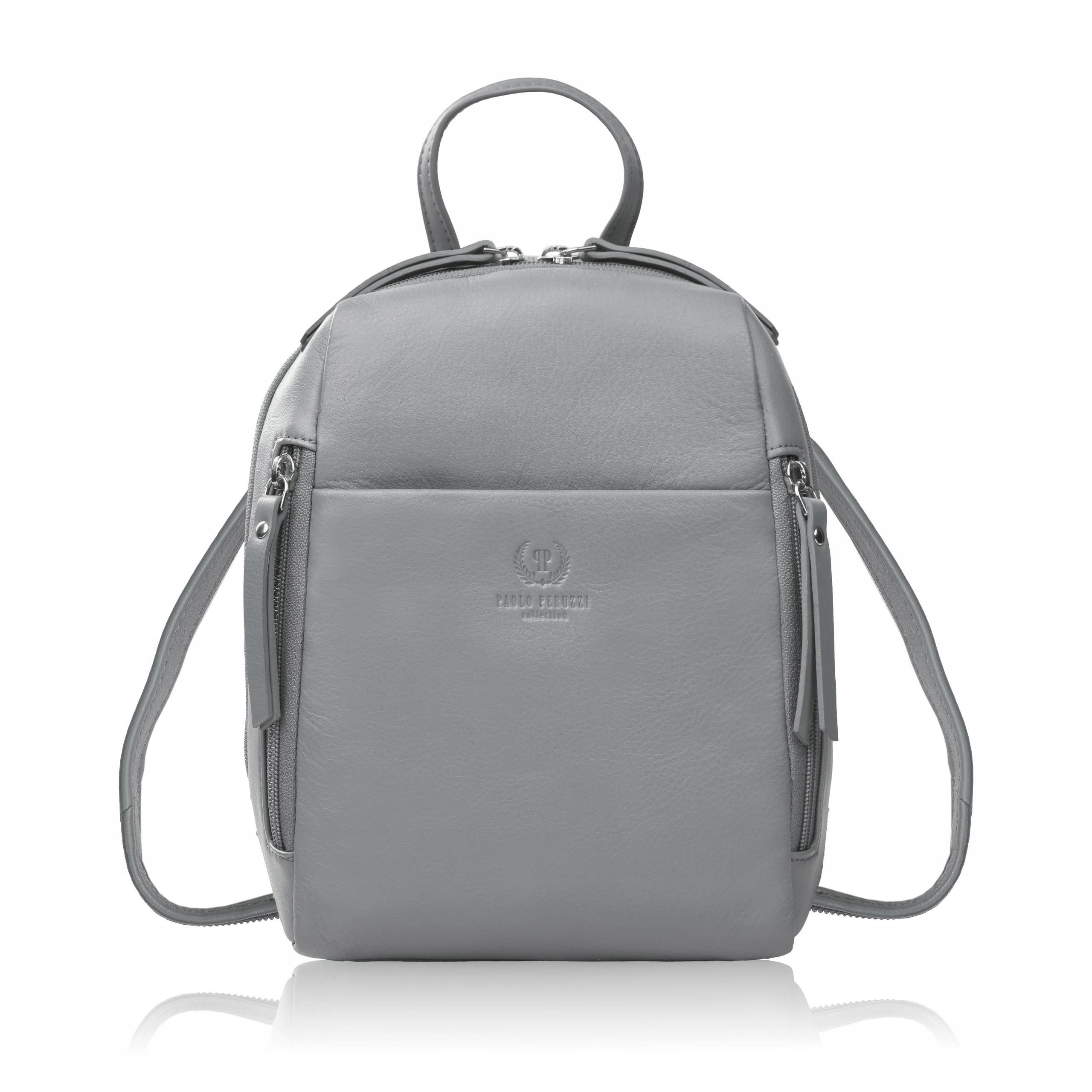 Batoh dámský kožený městský malý šedý elegantní Paolo Peruzzi