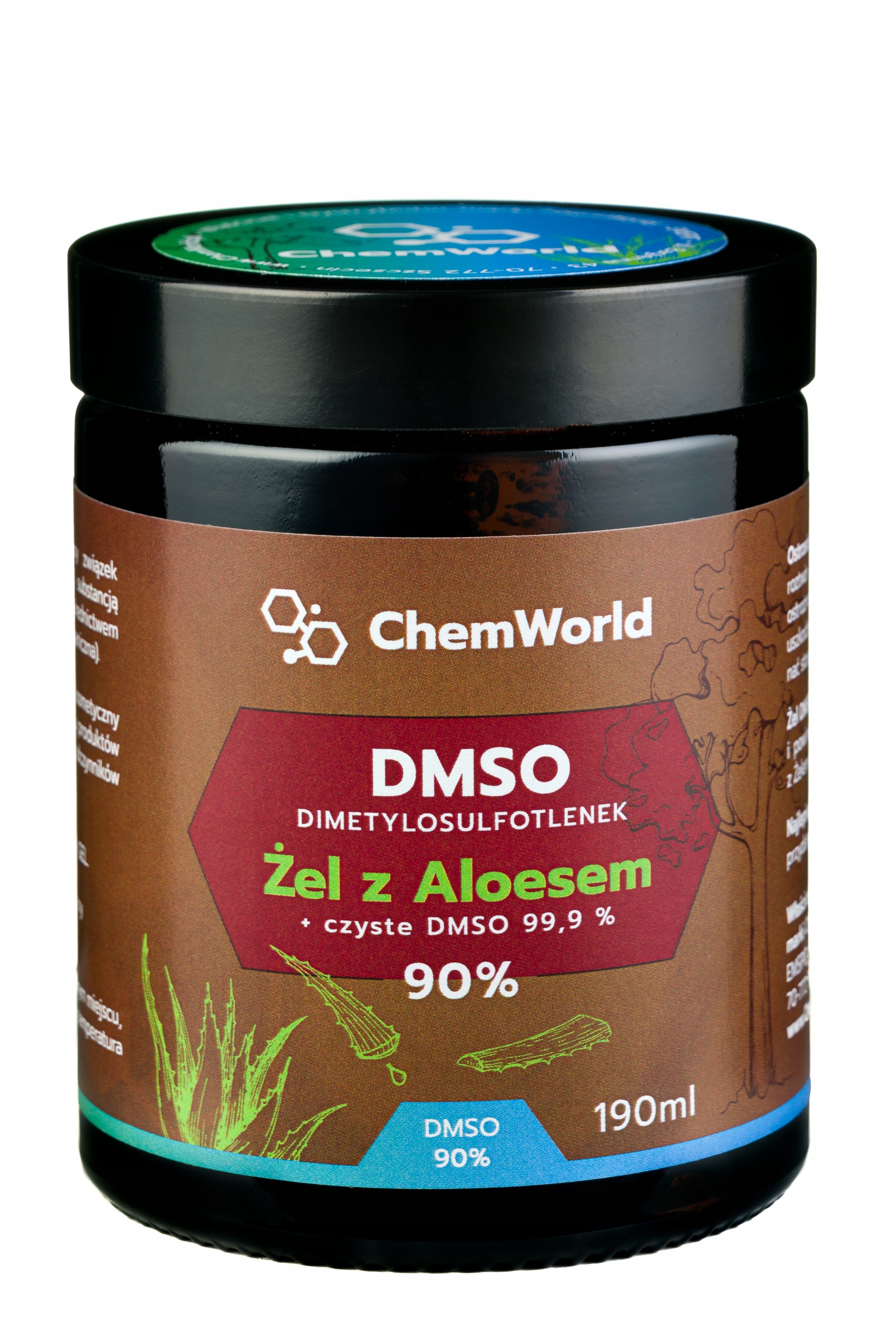 

Dmso 99,9% Żel Moc 90% z Aloesem 99% natura 190 ml