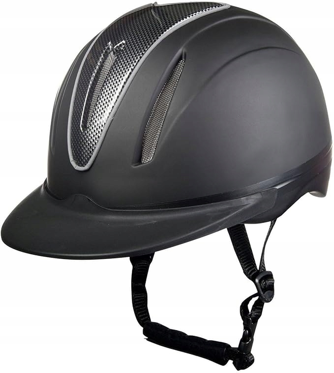 Kask jeździecki Hkm 4719 Carbon Art czarny mat unisex 54-58cm