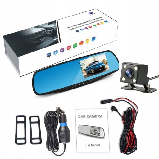 

Video Rejestrator Kamera Cofania Lusterko Full Hd