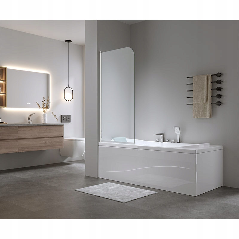 PARAWAN NAWANNOWY PR01 CHROM 70x140 CM 6 MM Marka Hydrosan