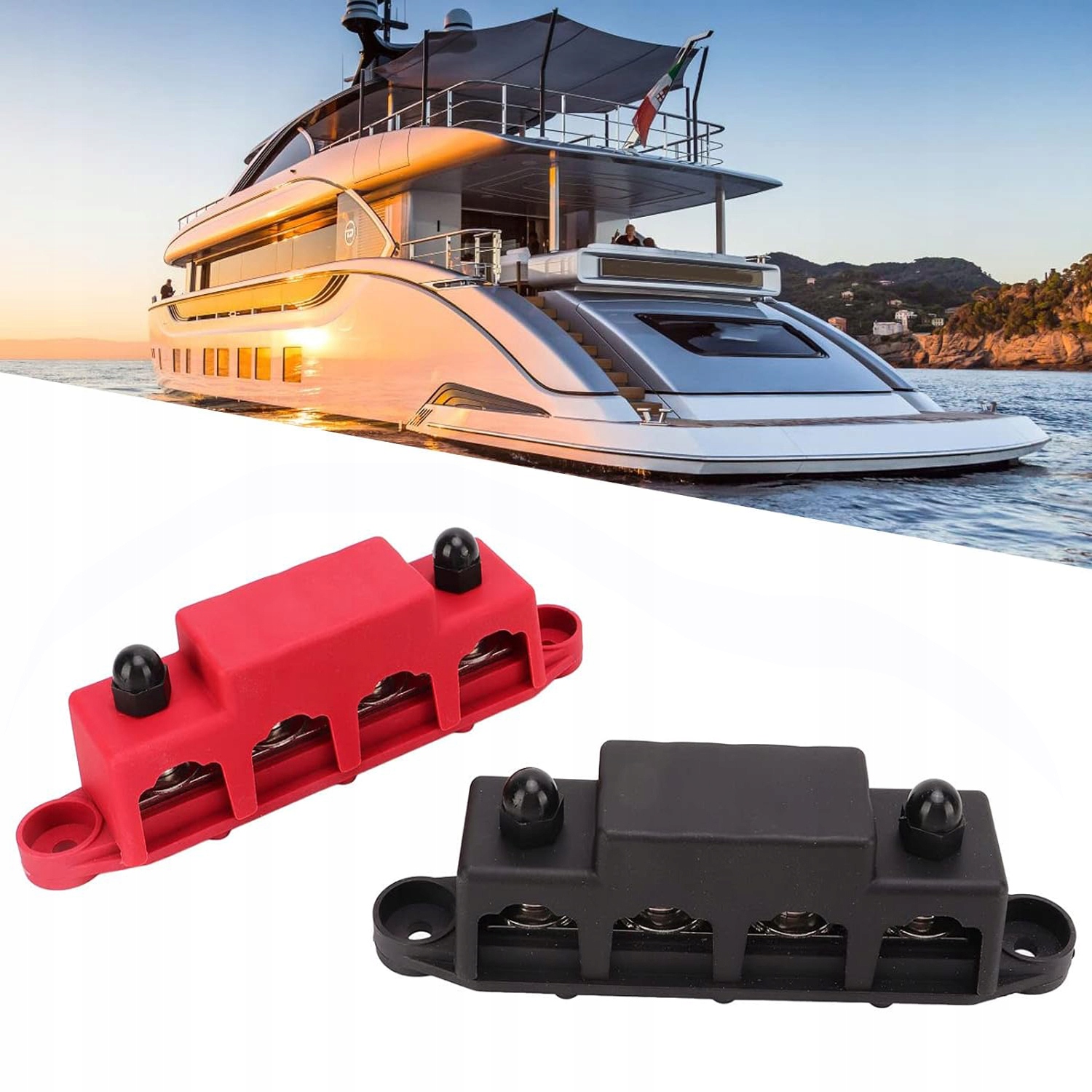 BLOK DYSTRYBUCJI ZASILANIA DO ŁODZI SZYNA ZBIORCZA ZACISK M8 12V 250A Kod producenta 6TL02370237