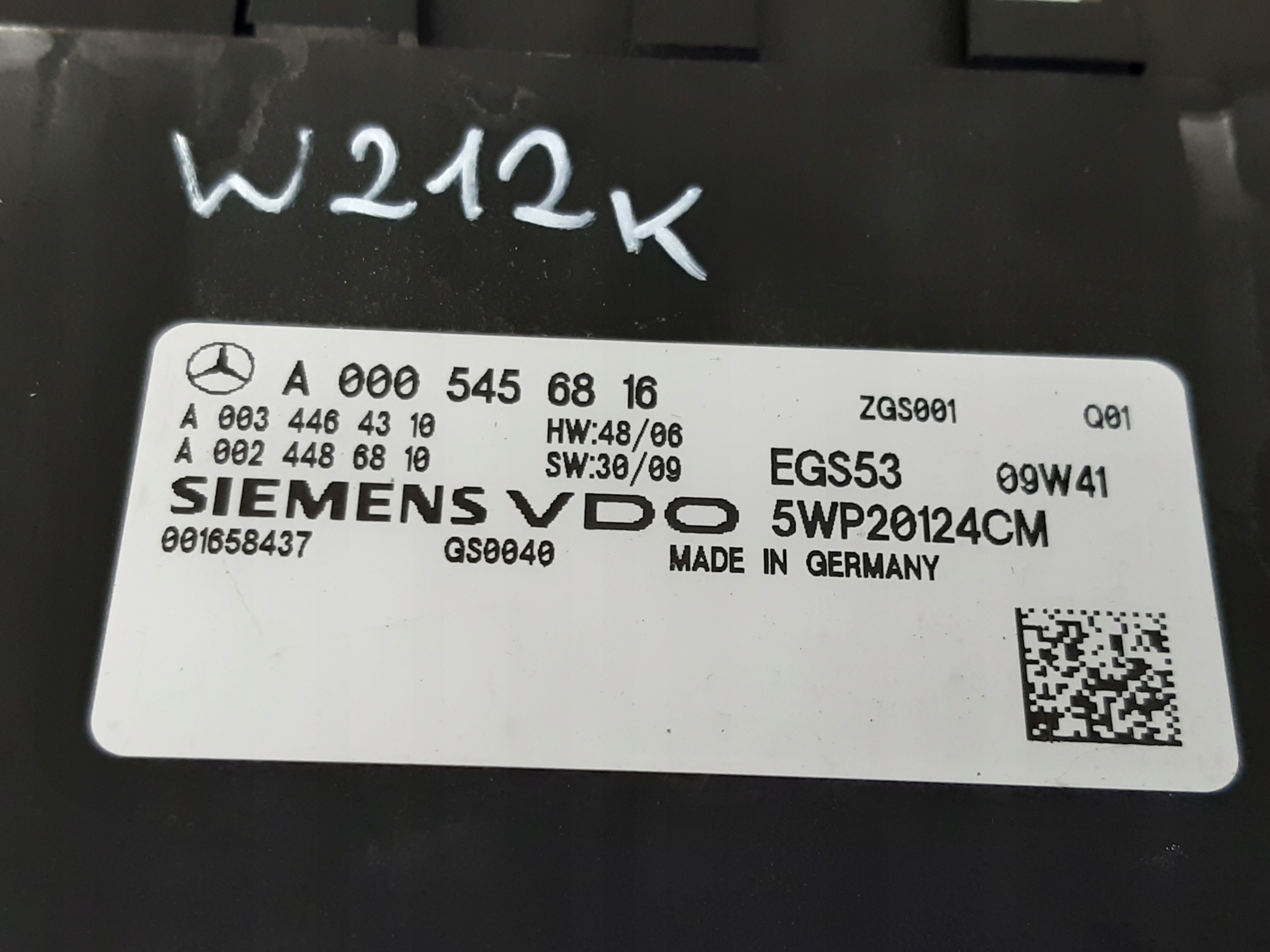 Serownik gearboxes 0005456816 Mercedes W212