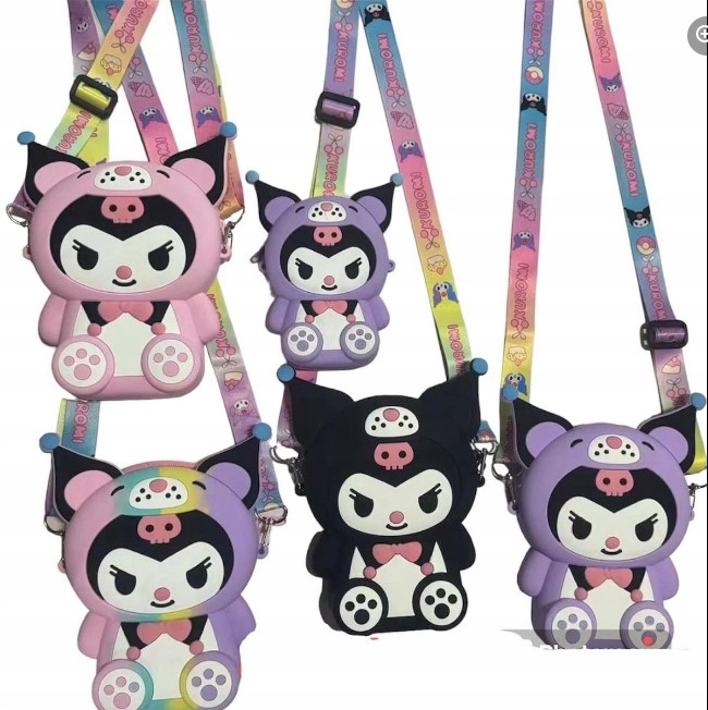 SILIKONOWA TOREBKA KUROMI HELLO KITTY Z PASKIEM ANIME KAWAI SANRIO Materiał dominujący inny