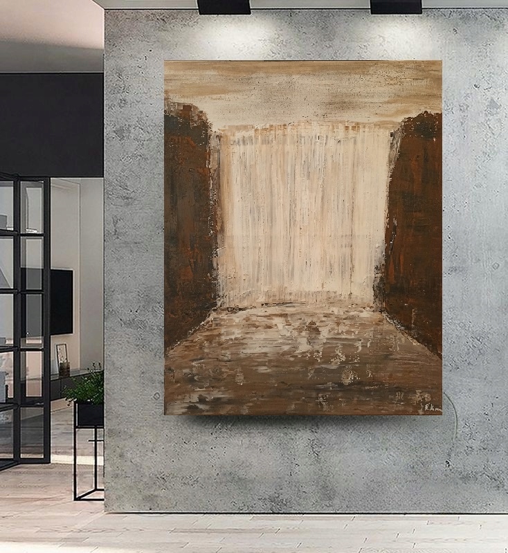 Waterfall DUŻY Modny nowoczesny Obraz na płótnie oryginalny R. KOPANIA 100