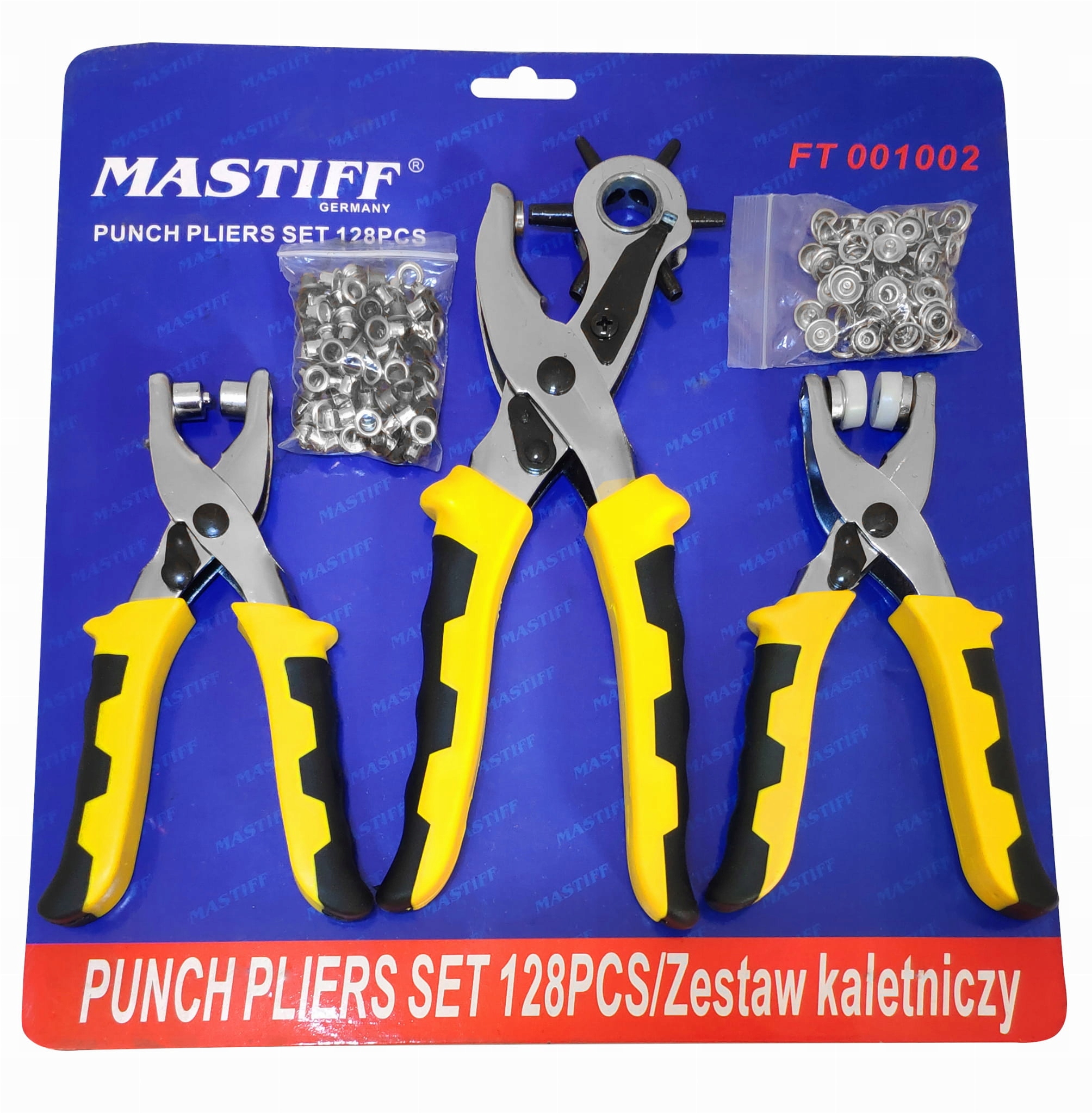 KALHOTKOVÁ SADA DĚROVAČKA DRUKY OČKA NÝTŮ 128 EL Kód výrobce ZESTAW KALETNICZY DZIURKACZ