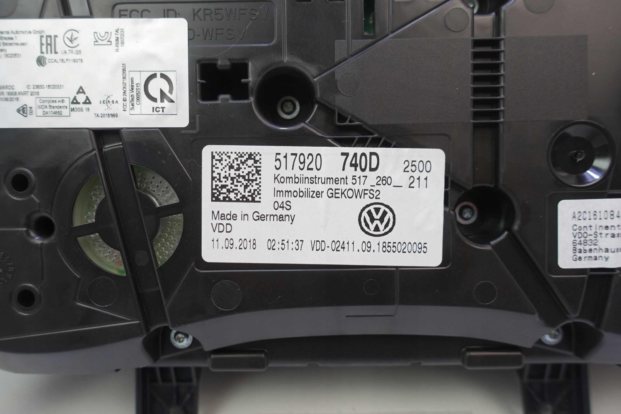 dials dials VW SPORTSVAN 517 9954KM 517920740D