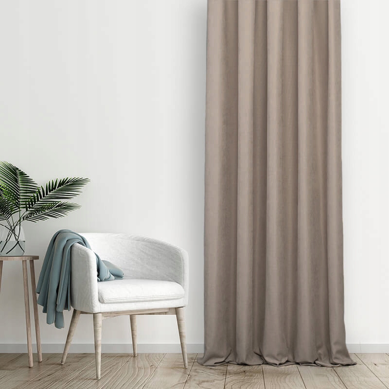 ZASŁONY EFE 300x470 BOHO BEŻ TAŚMA Na Wymiar Wzór gładki