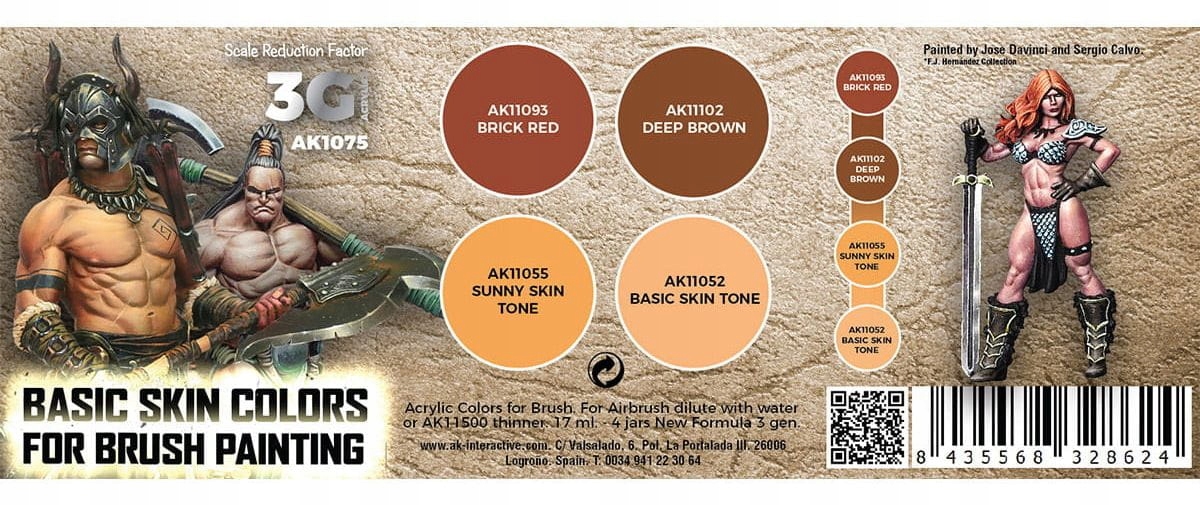 AK INTERACTIVE - AK1075 Wargame set - BASIC SKIN COLORS Producent AK Interactive