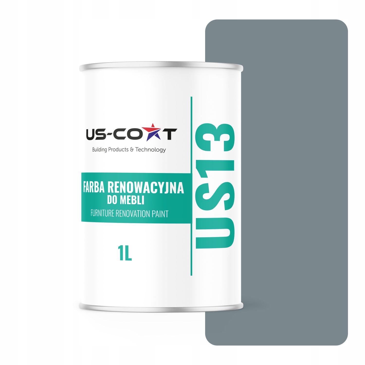 Barva pro renovaci nábytku a čelních skříní 1L Akrylová veverka Šedá Lesk