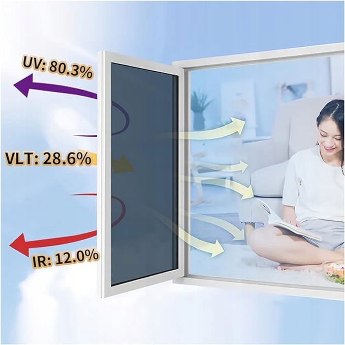FOLIA PRZECIWSŁONECZNA NA SZYBY OKNA 44,5 CM X 200 CM Marka bez marki
