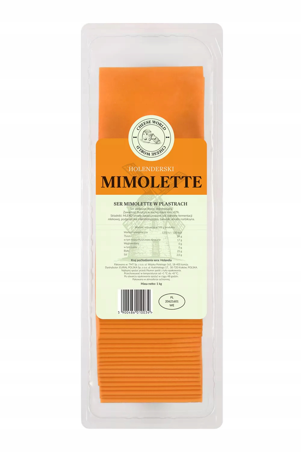 Sýr Mimolette Plátky 1KG