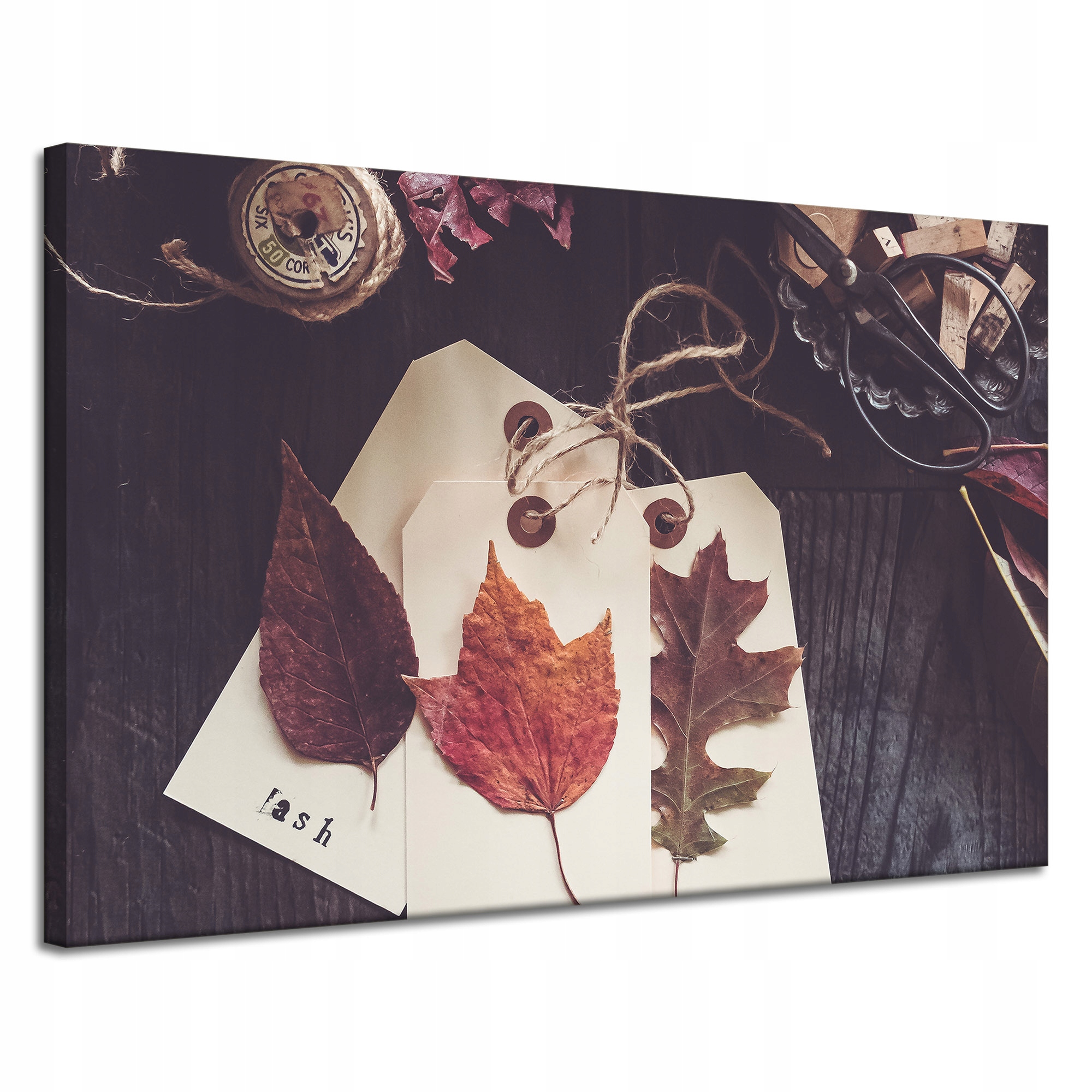 Obraz na plátně Listy dubu Retro Vintage 120x80